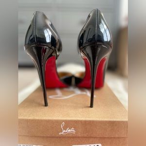 Christian Louboutin Iriza Pointy Toe Half d’Orsay Pump 100mm - Black Patent 41EU